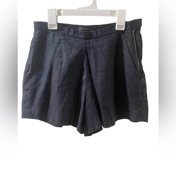 J. Crew Linen and Cotton Blend Shorts in Black Size 00 - Picture 1 of 3